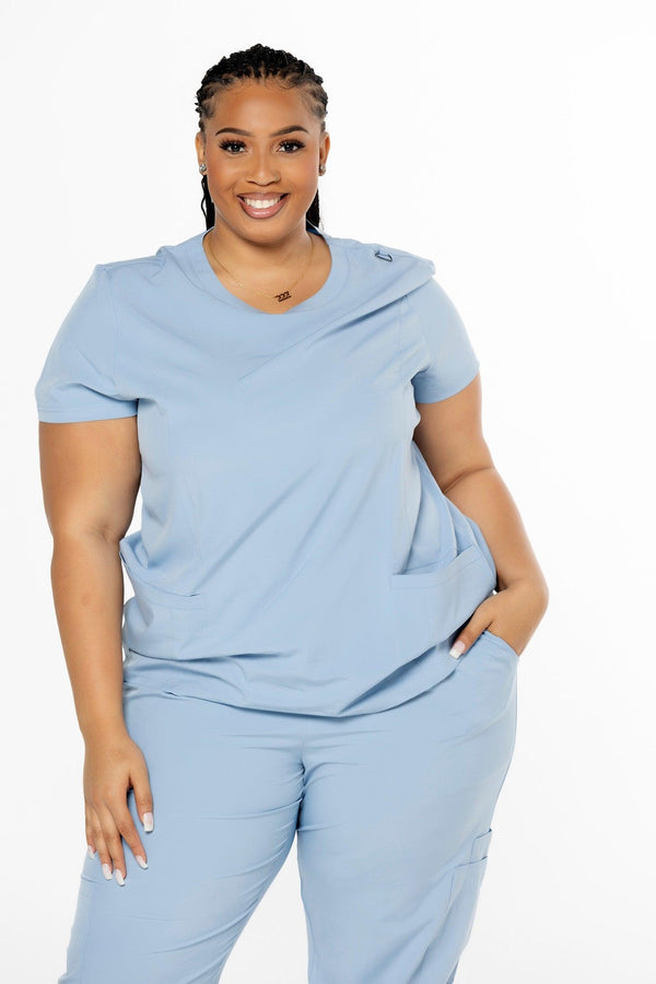 CSCRUBS COMFORT COLLECTION ROUNDED NECK TOP | COMFORT WT2 - Rub-AH-Dub Scrubs